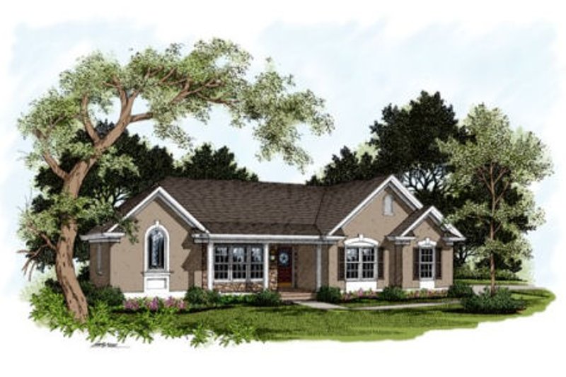 Architectural House Design - Traditional Exterior - Front Elevation Plan #56-166