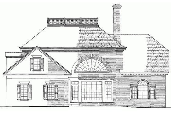 Exterior - Rear Elevation for Colonial House Plan #137-108 - 4 bed, 3 bath