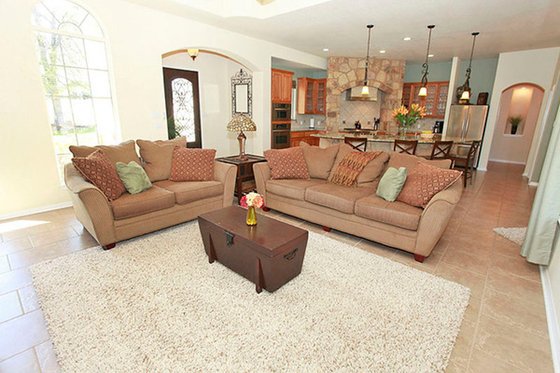 Interior - Family Room for Mediterranean House Plan #80-151 - 3 bed, 3 bath