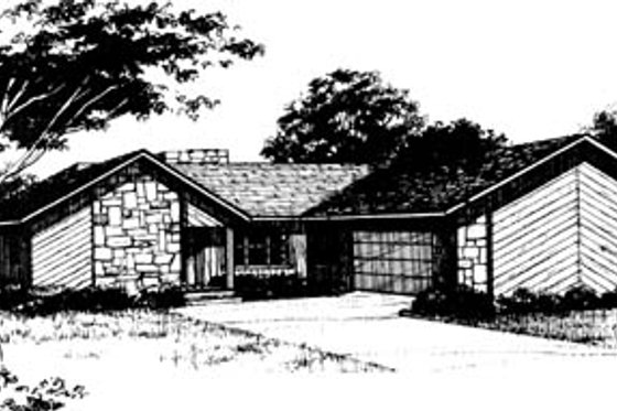 Exterior - Front Elevation House Plan #10-141 - 3 bed, 2 bath