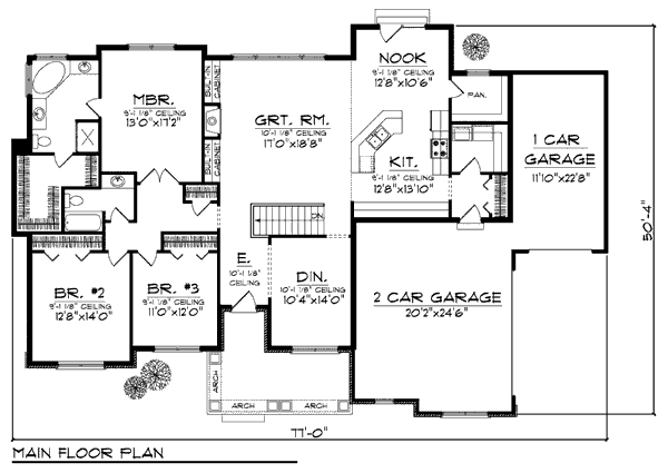 Architectural House Design - Craftsman Floor Plan - Main Floor Plan #70-920