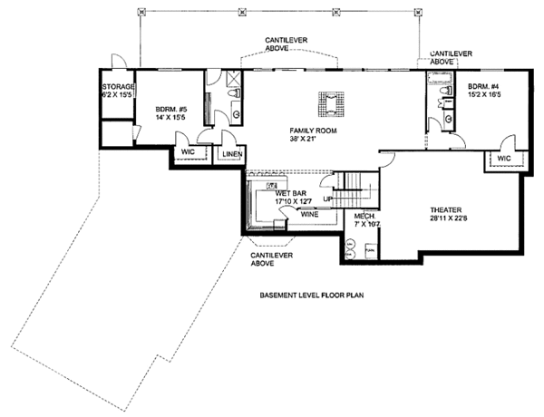 Home Plan - Craftsman Floor Plan - Lower Floor Plan #117-748