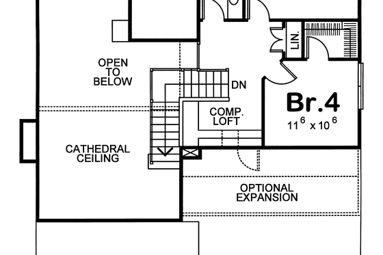 Exterior - Front Elevation 4 for Farmhouse House Plan #20-1224 - 4 bed, 3 bath