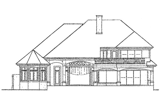 Exterior - Rear Elevation for Mediterranean House Plan #930-106 - 4 bed, 5 bath
