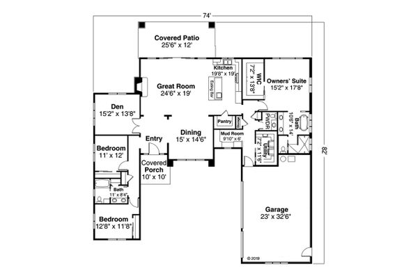 House Blueprint - Contemporary Floor Plan - Main Floor Plan #124-1171