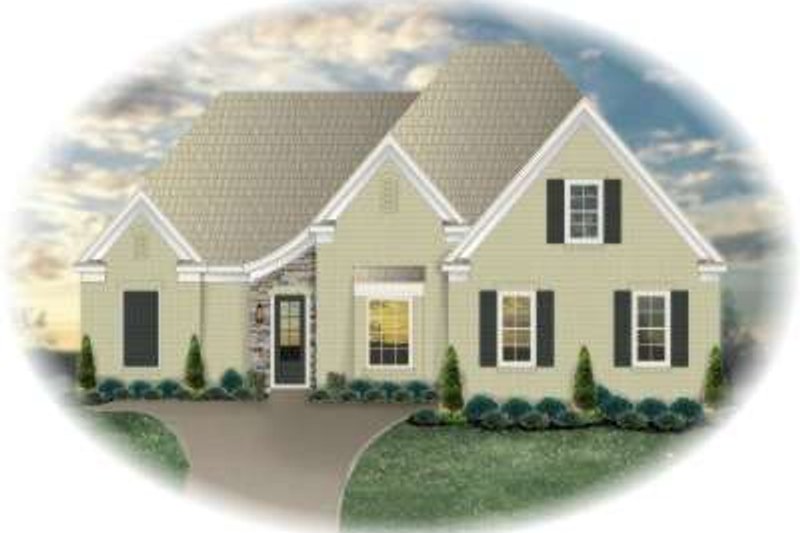 Exterior - Front Elevation 2 for European House Plan #81-1538 - 3 bed, 2 bath
