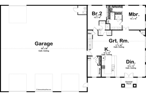 Floor Plan - Main Floor for Barndominium House Plan #455-290 - 4 bed, 3 bath