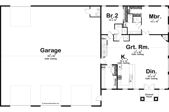 Floor Plan - Main Floor for Barndominium House Plan #455-290 - 4 bed, 3 bath