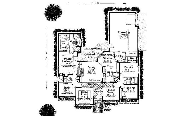 Floor Plan - Main Floor for Colonial House Plan #310-713 - 3 bed, 2.5 bath