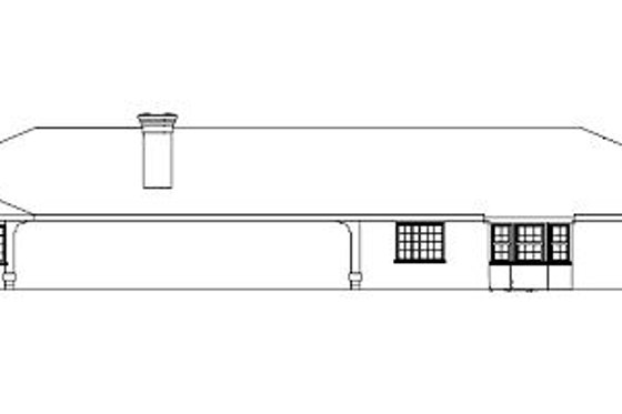 Exterior - Rear Elevation for Adobe / Southwestern House Plan #1-824 - 4 bed, 4 bath