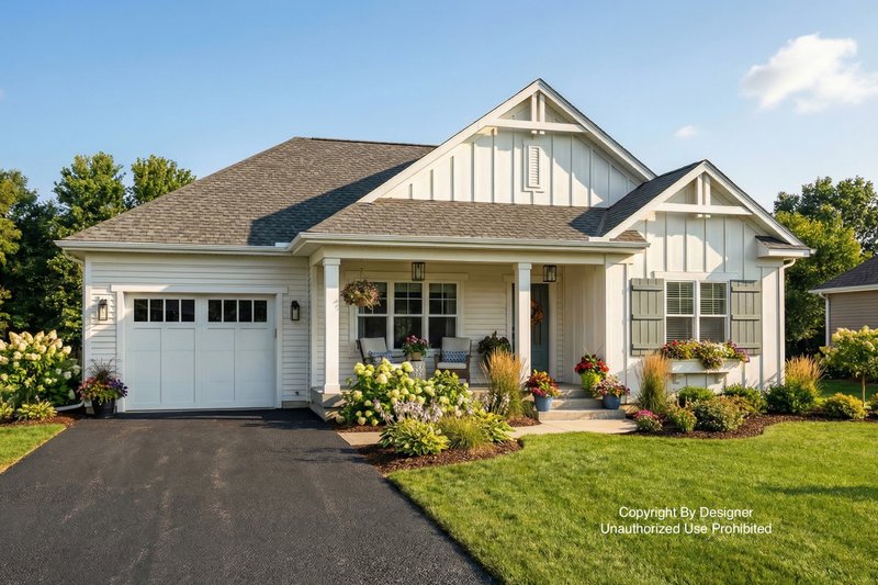 House Design - Exterior - Front Elevation 3 for Craftsman House Plan #51-1488 - 2 bed, 2 bath