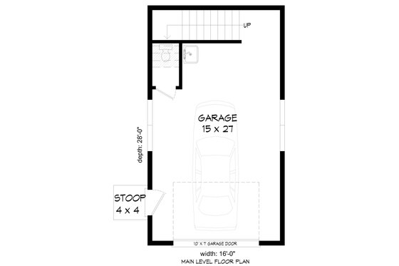 Floor Plan - Main Floor for Colonial House Plan #932-989, 0.5 bath