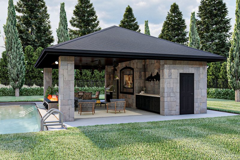 Dream House Plan - Exterior - Other Elevation 3 for Mediterranean House Plan #455-267, 0.5 bath