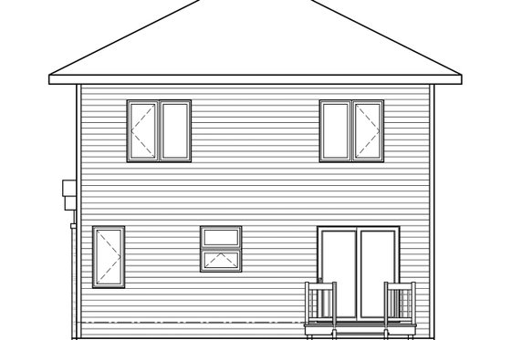 Exterior - Rear Elevation for Modern House Plan #23-2705 - 3 bed, 1.5 bath