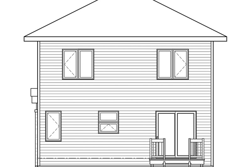 Architectural House Design - Exterior - Rear Elevation for Modern House Plan #23-2705 - 3 bed, 1.5 bath