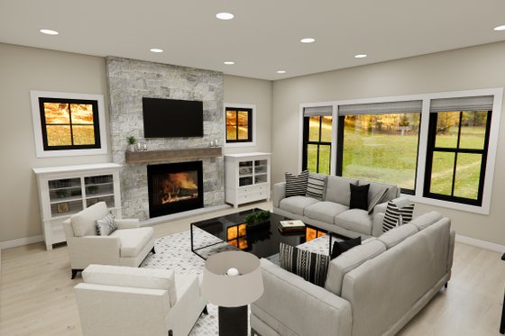 Interior - Family Room for Craftsman House Plan #51-1394 - 3 bed, 2.5 bath