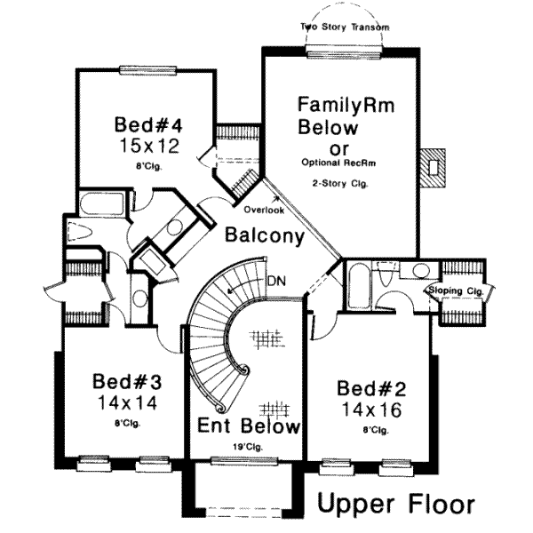 European Floor Plan - Upper Floor Plan #310-172