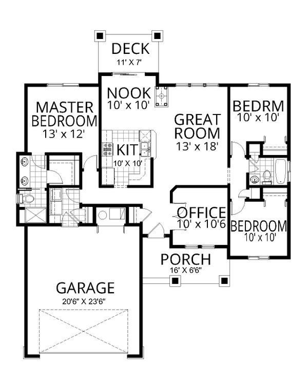Craftsman Floor Plan - Main Floor Plan #112-246