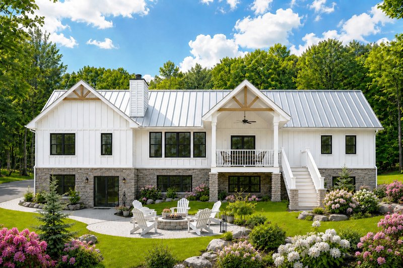 House Blueprint - Exterior - Rear Elevation 1 for Farmhouse House Plan #928-426 - 2 bed, 2.5 bath