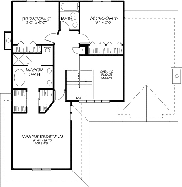 Home Plan - Modern Floor Plan - Upper Floor Plan #320-432