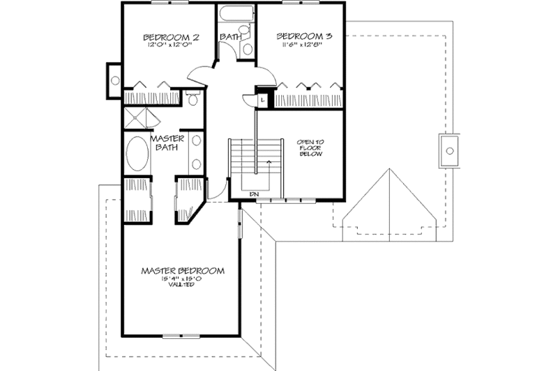 Home Plan - Floor Plan - Upper Floor for Modern House Plan #320-432 - 3 bed, 2.5 bath