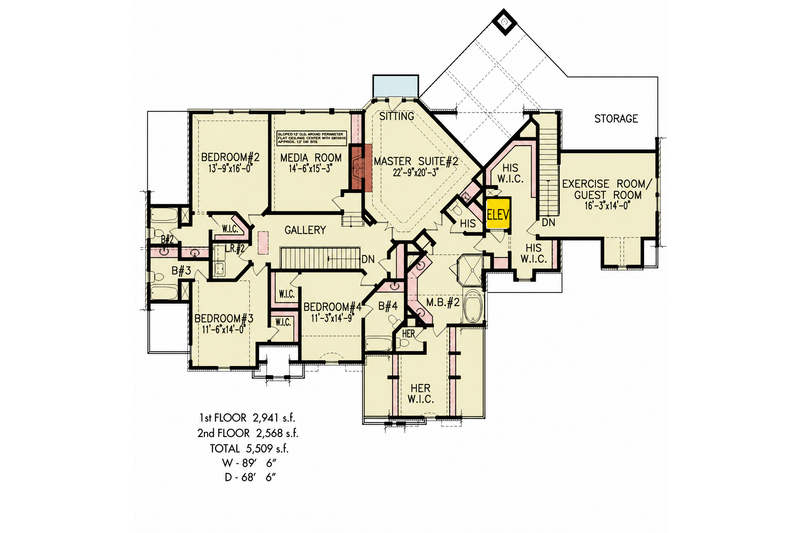 Dream House Plan - Floor Plan - Upper Floor for Traditional House Plan #54-695 - 4 bed, 3 bath