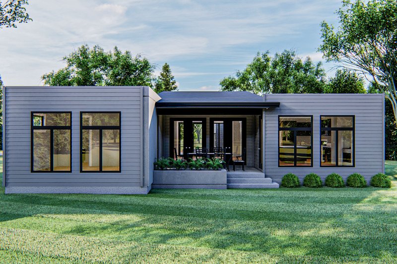 Architectural House Design - Exterior - Rear Elevation for Modern House Plan #455-748 - 2 bed, 2 bath