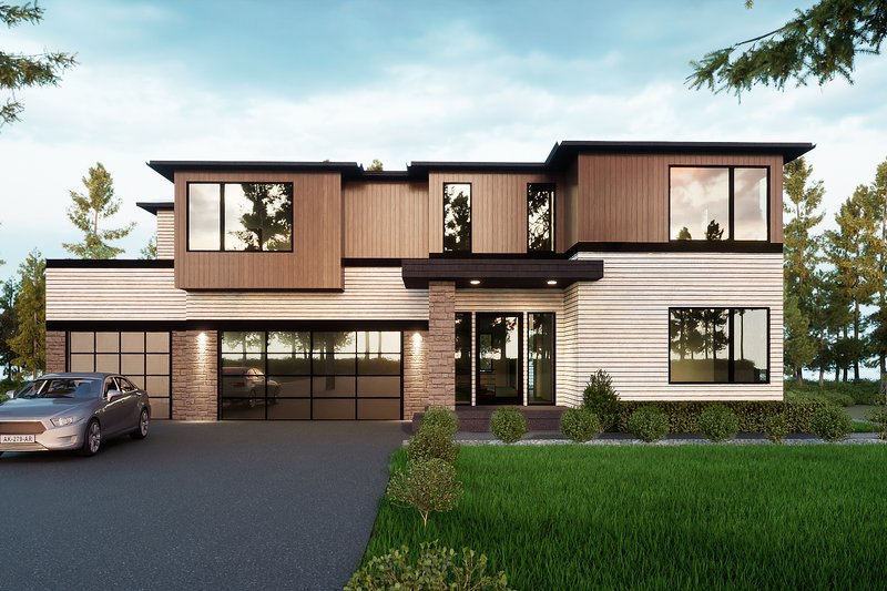 House Blueprint - Contemporary Exterior - Front Elevation Plan #1066-325