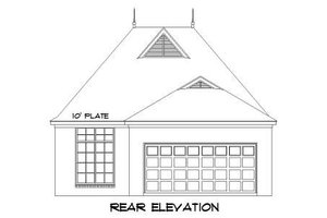 Exterior - Rear Elevation for European House Plan #424-42 - 3 bed, 2 bath
