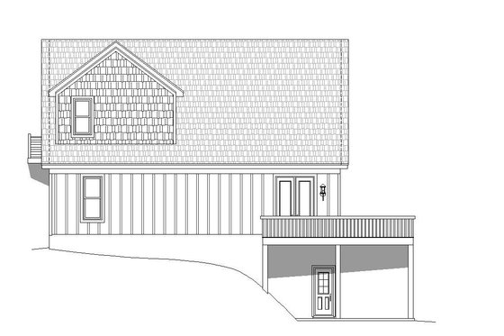 Exterior - Rear Elevation for Country House Plan #932-204 - 3 bed, 2 bath
