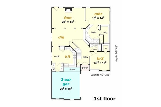 Floor Plan - Main Floor House Plan #329-347 - 3 bed, 3 bath