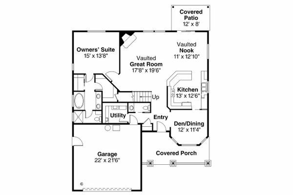House Plan Design - Craftsman Floor Plan - Main Floor Plan #124-739