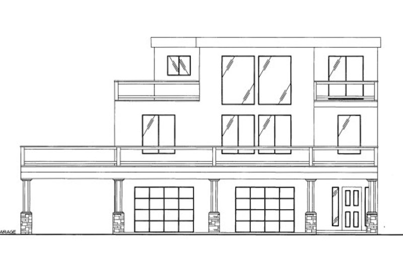 Architectural House Design - Modern Exterior - Front Elevation Plan #117-757