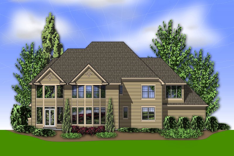 Architectural House Design - Exterior - Rear Elevation for Traditional House Plan #48-621 - 5 bed, 4.5 bath