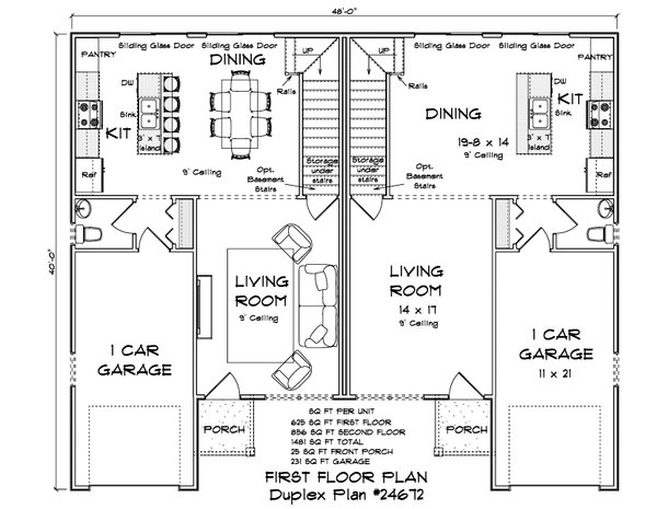 Architectural House Design - Floor Plan - Main Floor for Traditional House Plan #513-2464 - 3 bed, 2.5 bath