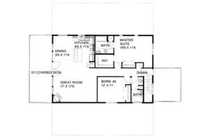 Floor Plan - Upper Floor for Farmhouse House Plan #117-796 - 2 bed, 2.5 bath