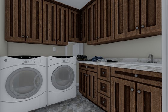 Interior - Laundry for Traditional House Plan #1060-59 - 3 bed, 2 bath