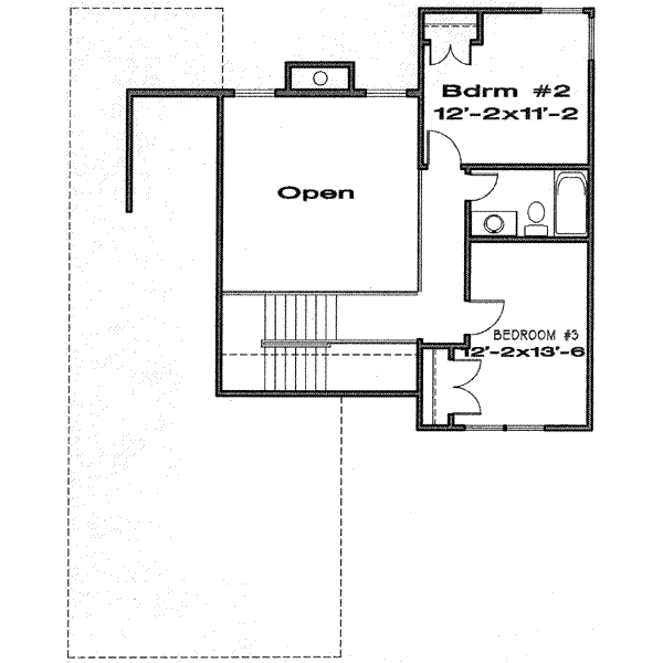 Traditional Floor Plan - Upper Floor Plan #6-185
