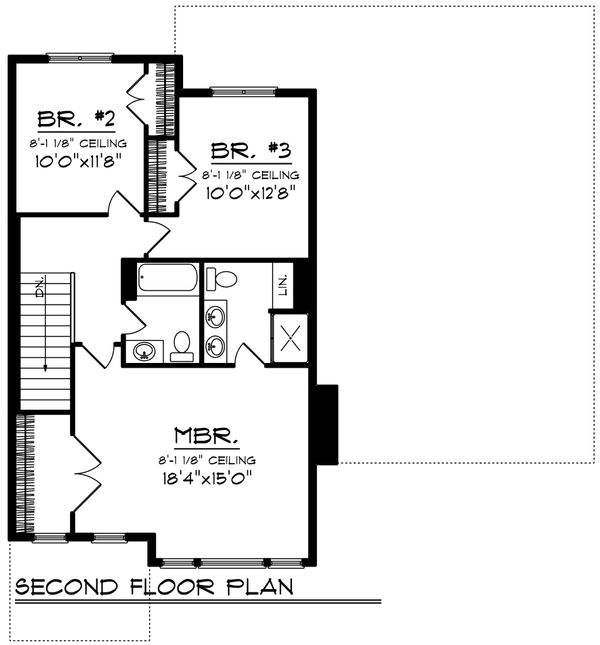 Home Plan - Traditional Floor Plan - Upper Floor Plan #70-1194
