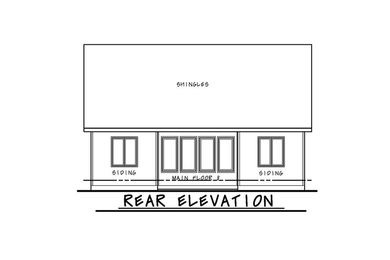 Architectural House Design - Exterior - Rear Elevation for European House Plan #20-2409 - 2 bed, 2 bath