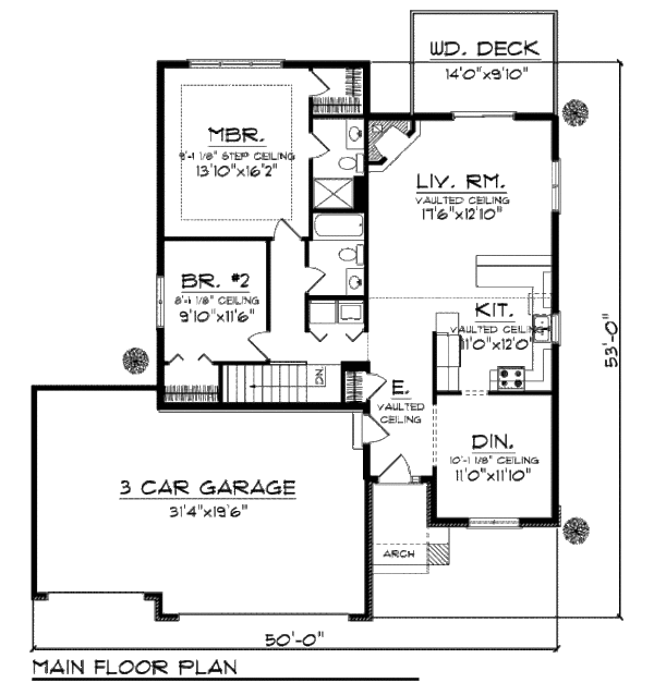 Home Plan - European Floor Plan - Main Floor Plan #70-982