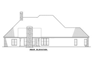Exterior - Rear Elevation for European House Plan #923-19 - 4 bed, 3 bath