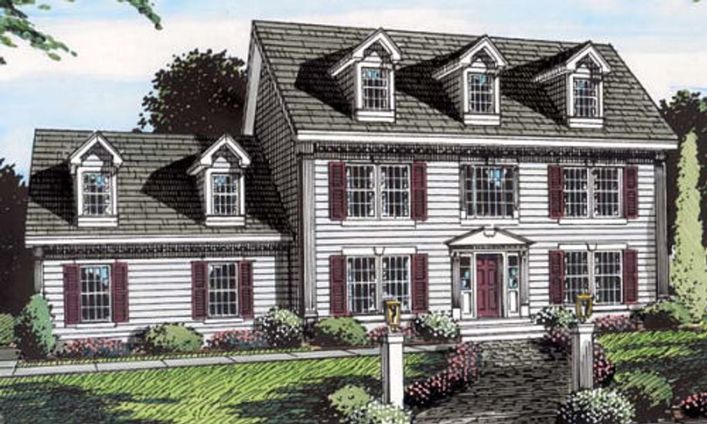 Colonial Style House Plan - 3 Beds 2.5 Baths 2296 Sq/Ft Plan #312-583