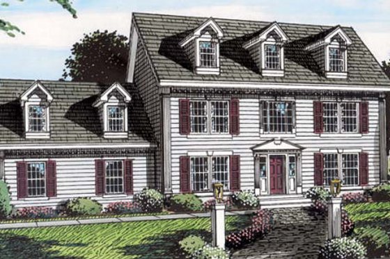 Exterior - Front Elevation for Colonial House Plan #312-583 - 3 bed, 2.5 bath
