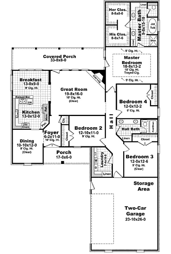 Dream House Plan - Traditional Floor Plan - Main Floor Plan #21-306