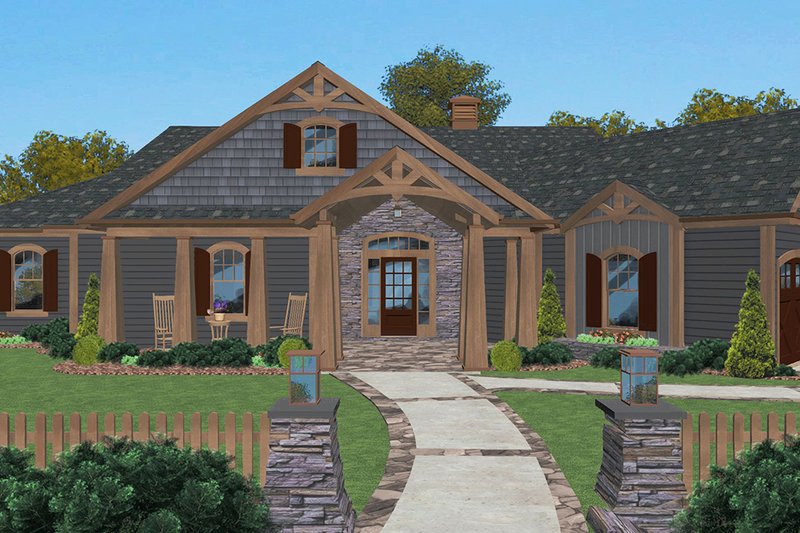 Home Plan - Exterior - Front Elevation 3 for Cottage House Plan #56-716 - 3 bed, 3 bath