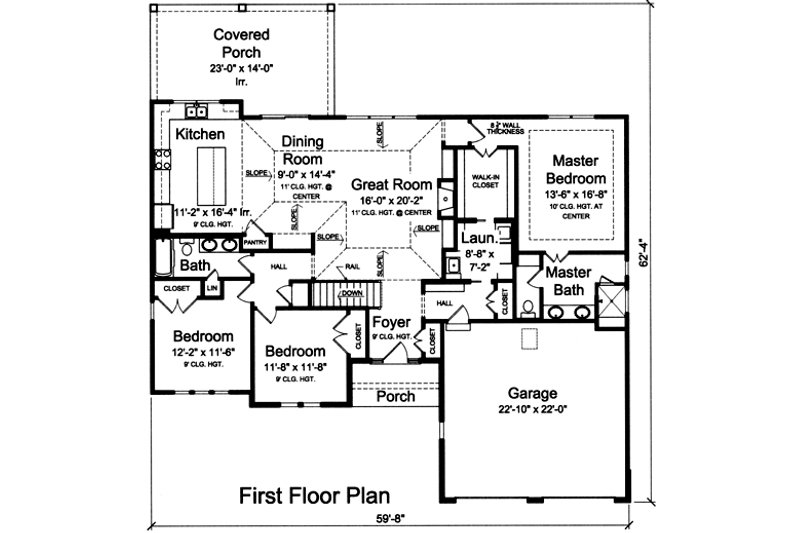 Dream House Plan - Floor Plan - Main Floor for Ranch House Plan #46-874 - 3 bed, 2 bath