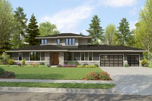 Prairie Exterior - Front Elevation Plan #48-1104