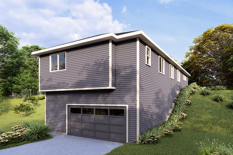 Home Plan - Exterior - Rear Elevation for Prairie House Plan #124-1418 - 3 bed, 2 bath