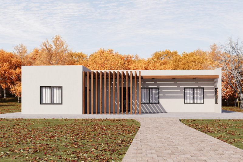 House Blueprint - Exterior - Front Elevation 3 for Contemporary House Plan #1106-45 - 3 bed, 2 bath